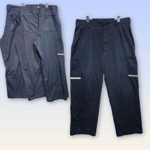 STAN HERMAN Cargo Work Pants Lot of 3 Mens 36x27 Navy Reflective VF Imagewear